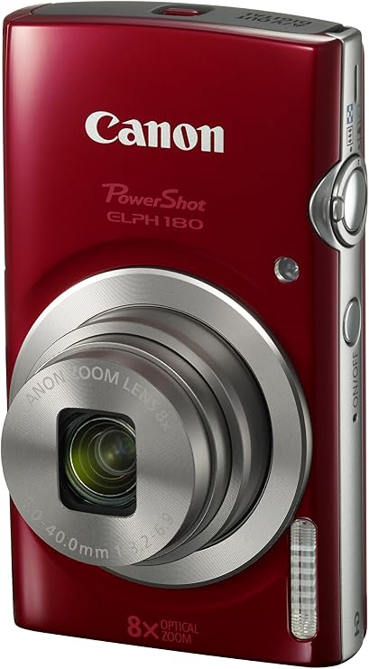 Canon PowerShot ELPH 180 Digital Camera w/Image Stabilization and Smart AUTO Mode (Red)