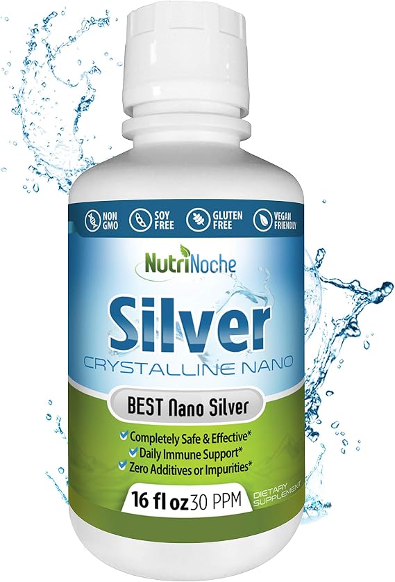 NutriNoche Colloidal Silver | 99.99% Ultra Pure Crystalline Nano Silver Particles