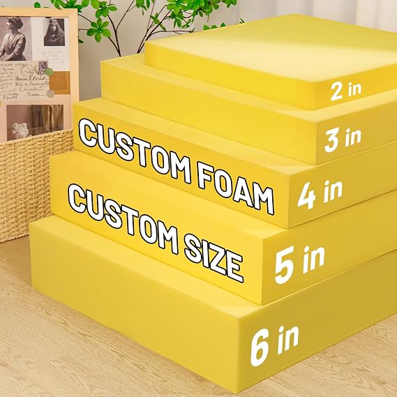 Lokex Custom Foam Cushion, Cut to Size High Resilience Replacement Foam | Replacement Foam for Sofa, Couch, Bench & Window Seat Cushions, Ideal for Upholstery, Furniture Repair & DIY Projects