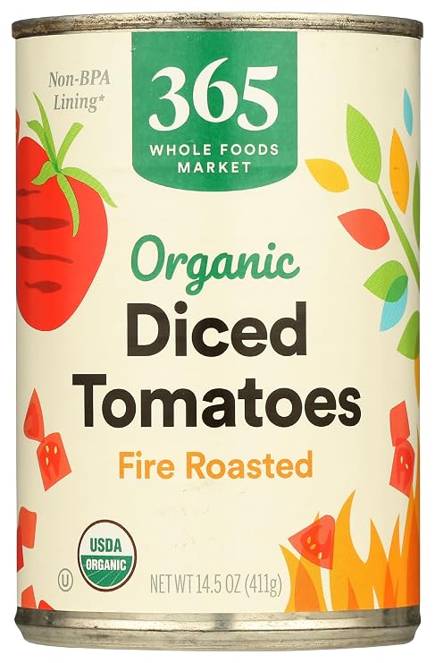 365 by Whole Foods Market, Organic Diced Fire Roasted Tomatoes, 14.5 Ounce
