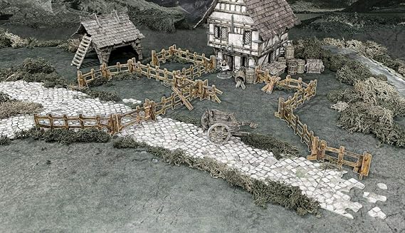 Battle Systems Fantasy Terrain Wooden Fencing - 28-35mm DND D&D RPG Wargames Historical/Fantasy Card Scenery