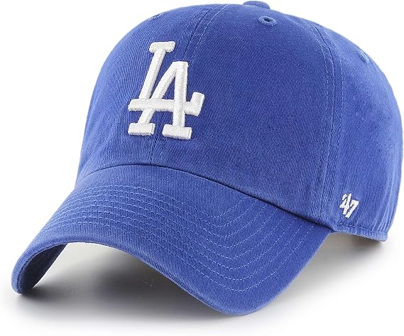 47 Los Angeles Dodgers MLB Clean Up Unisex Baseball Cap, Adjustable, White Logo, Royal Blue