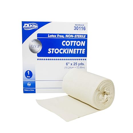 Dukal Cotton Stockinette, Non-Sterile, 6" W x 25 yd. L (Pack of 6)