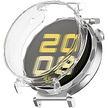 Touchless Silicone Case (Transparent, GT5 41mm) with Full Clock Wrapping TPU Screen Protector for Teknoft Huawei Watch GT5 41mm, Protecting Against Scratches and Impact