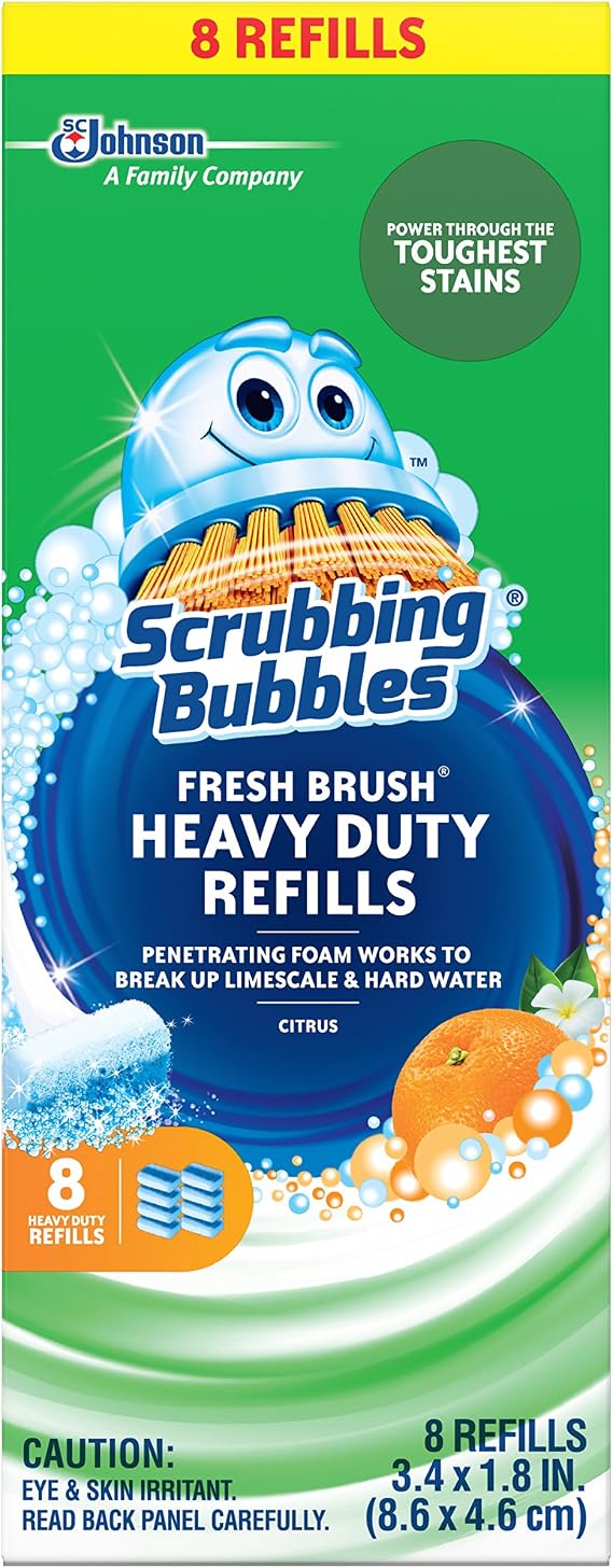 Scrubbing Bubbles Fresh Brush Heavy Duty Toilet Cleaner Refills, 8 Count