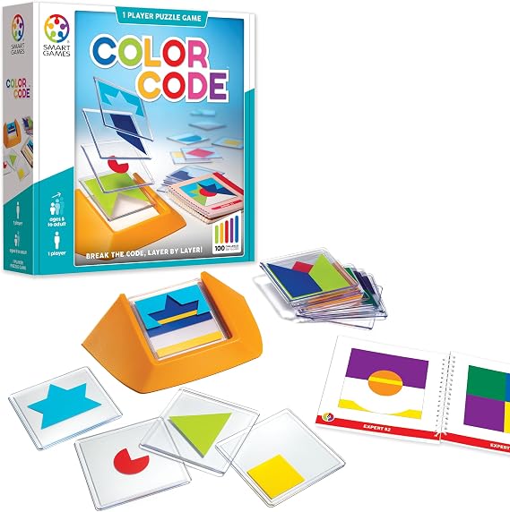 SmartGames Color Code Transparent Layered Skill-Building Puzzle Game with 100 Challenges for Ages 5+