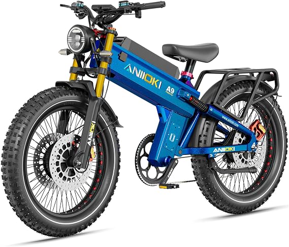 ANIIOKI A9 Pro Max Electric Bike for Adults,7080Ah Removable Battery,300 Miles Long Range,7-Gear Speed All-Terrain E-Bike