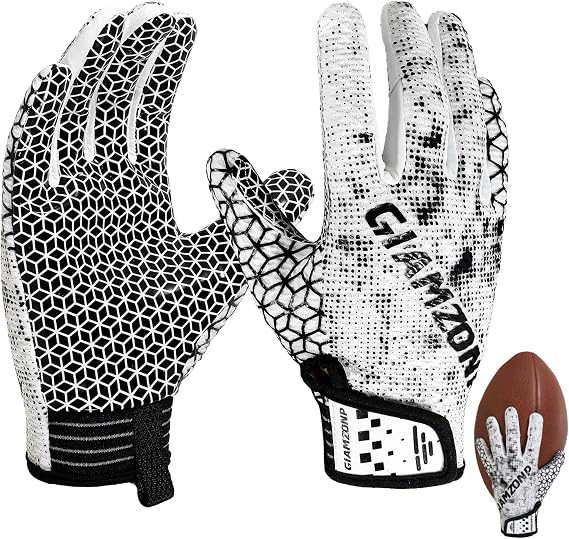 Youth Football Gloves, Kids Receiver Gloves with Sticky Grip, Flag Football Glove, Best Gift for Boys Girls Ages 812