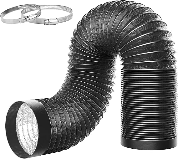 4 Inch Aluminum Flexible Vent Hose - 10 FT, Corrosion Resistant, Lightweight, Durable for HVAC, Plumbing, Ductwork