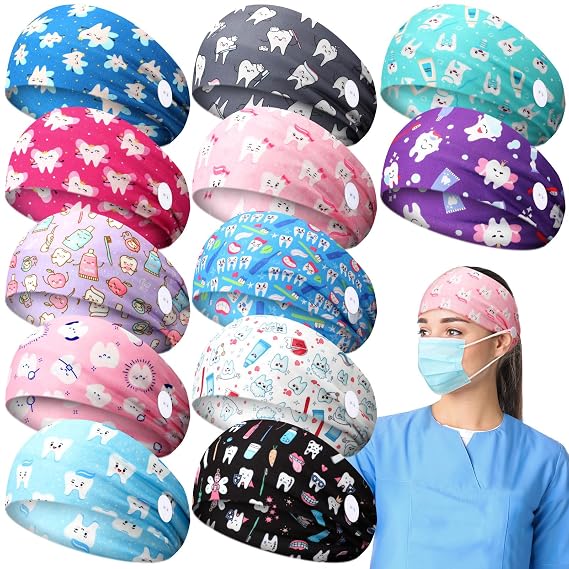 Jexine 12 Pcs Nurse Headband for Women Nurse Essential, Dental Practitioner