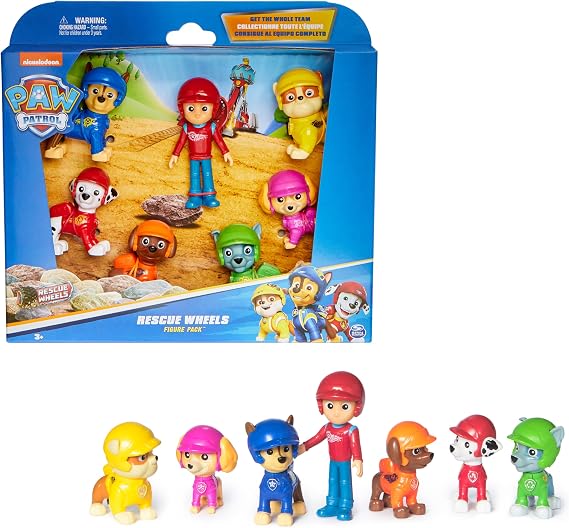 Paw Patrol - Paw Patrol Gift Set 7 Rescue Wheels Figurines - Collectible Action Figures - All-Terrain Theme - Ages 3+