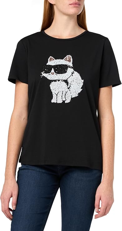 KARL LAGERFELD Paris Women's Sportswear Logo T-Shirt, Black, X-Small