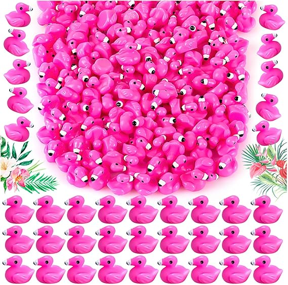 HFAYDZSW 115Pcs Mini Resin Flamingo Ducks, Flamingo Tiny Figurines for Cake Topper Garden Dollhouse Landscape Aquarium Ornaments DIY Crafts