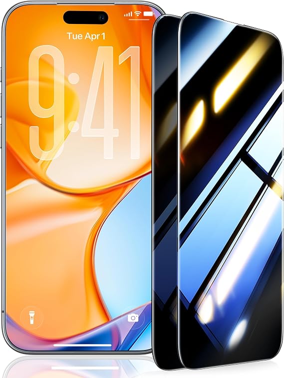UltraGlass TOP 9H+ Armor for iPhone 17 Privacy Screen Protector, 2 Pack | NO.1 Military Grade Shatterproof, Privacy Screen iPhone 17 Tempered Glass, 100% Anti Spy, Longest Durable One-Pull Tray 6.3"