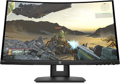 HP X24c Gaming Monitor | 1500R Curved Gaming Monitor in FHD Resolution with 144Hz Refresh Rate and AMD FreeSync Premium | 9EK40AA Black