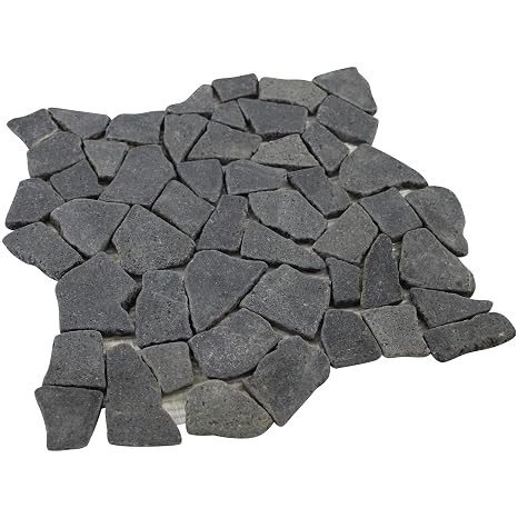 Black Stone Mosaic Pebble Floor and Wall Tile 30cm x 30cm (0.5sqm / case)
