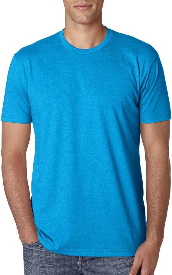 Next Level Apparel Men's CVC Crewneck Jersey T-Shirt, Turquoise, X-Large