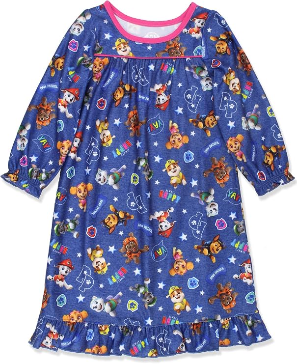Nick Nickelodeon Girls Paw Patrol Flannel Granny Gown - Toddler Nightgown Pajamas