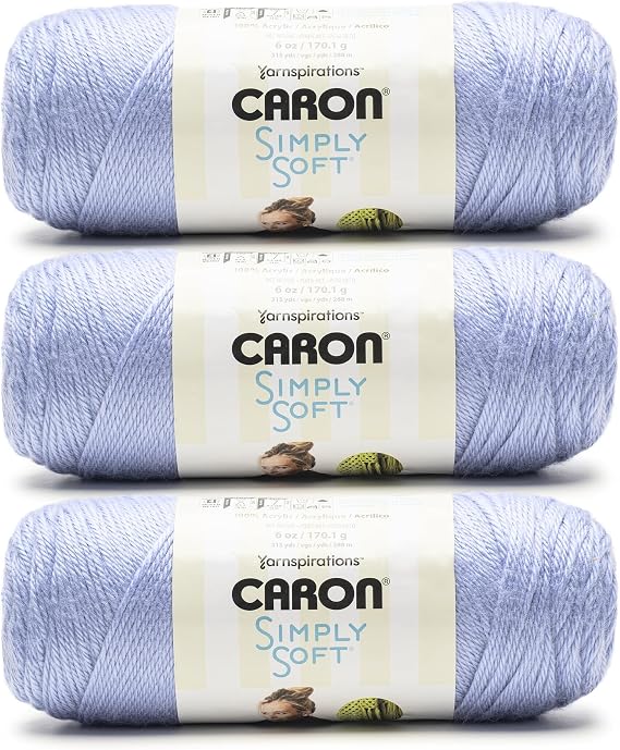 Caron Simply Soft Yarn for Crocheting & Knitting, Periwinkle, 3-Pack