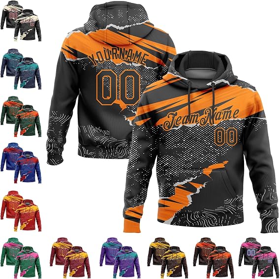 Fanscustom Custom Graffiti Sweatshirts Personalized Design Your Own Hoodie Customized Pullover Stitched Name Number Logo