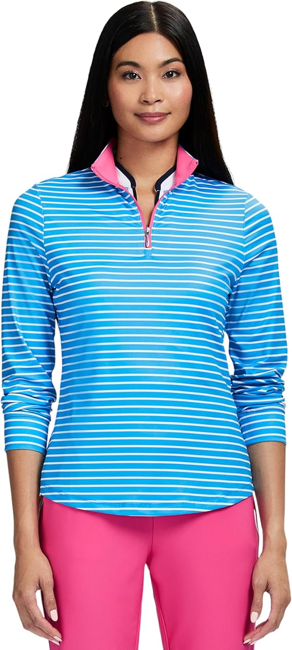 Izod Women's 1/4 Zip Pullover Performance Stretch Long Sleeve Golf Running