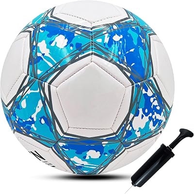 ABAJI Soccer Ball Size 3 4 5 Practice Training Boys Girls Gift Thicker Leather Anti Exploded Indoor Outdoor Come with Pump Needle