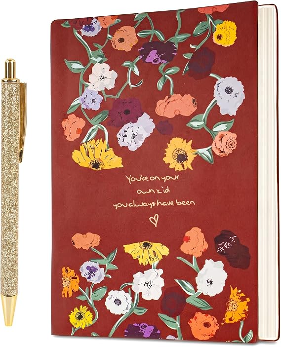 Premium Floral Music Composition Notebook with Pen, 100 Pages Lay Flat Waterproof Journal for College Students, Vintage Diary and Planner for Music Lover and Fan