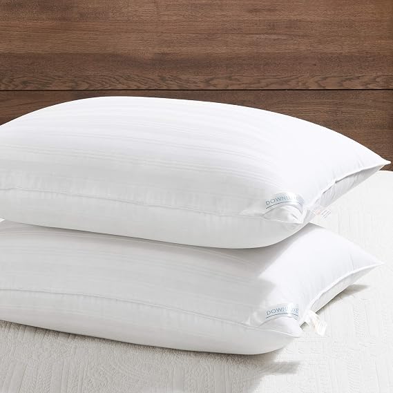 downluxe Queen Size Alternative Pillow Set of 2 - Hotel Collection Soft Bed Pillow for Sleeping, Best for Side, Back, Stomach, 20 x 28 Inches