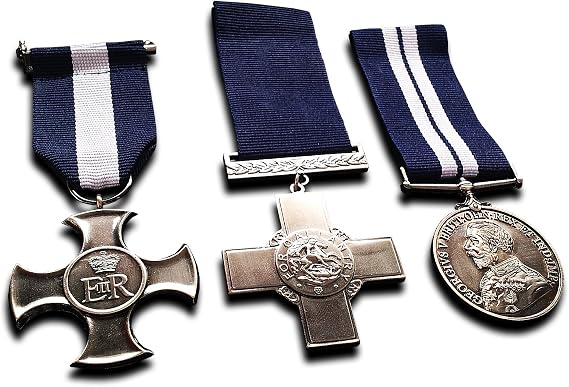 Gold British Navy Set Military medals Distinguished Service Cross, George Cross & Dsm Replica