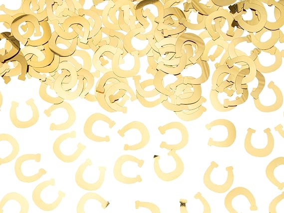 Gold Horseshoe Table Confetti, Pony Birthday & Rodeo Party Scatter