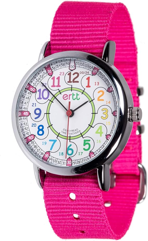 ertt EasyRead Time Teacher Kids Watch - Watches for Kids - Learn to Tell The Time Watch for Kids - 2 Step Time Teacher Educational Kids Watch - 12-24 Hr Face - Kids Watch Analogue Easy to Read Dial