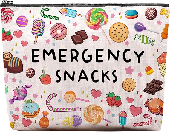 Snack Bag for Travel, Emergency Pounch, Snacks Bag for Women, Cute Packing Cubes, Trip Gifts Lover, Emergency Snacks Gifts for Lover Makeup Cosmetic Bag Pouch Purse