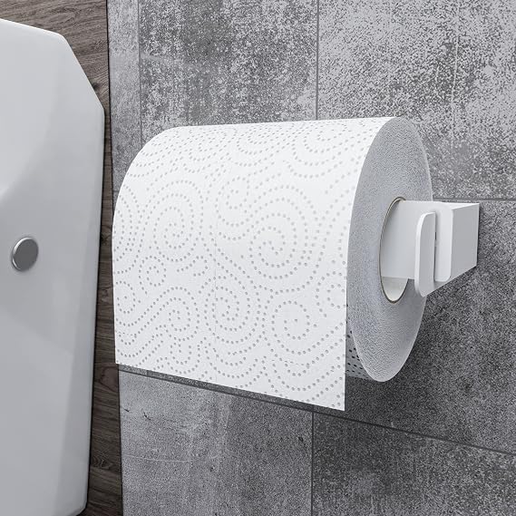 LMZ Minimal Tuvalet Kağıtlığı, Banyo Kağıdı Askısı, Pratik Çek Çıkar WC Kağıtlık, Aksesuarı, Banyo Ekipmanları Aparatı (Metal, Beyaz)