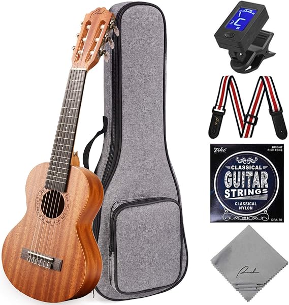 Ranch 28 Inch Guitalele, 6-String Acoustic Guitar Ukulele Starter Kit