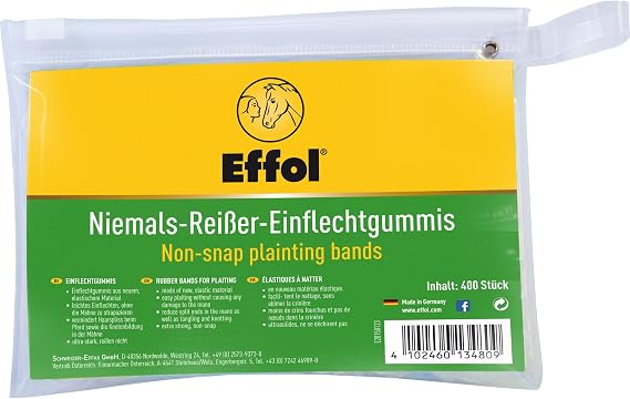 Effol Non-Snap Plaiting Bands (400 Pack) (400 Pack) (Black)