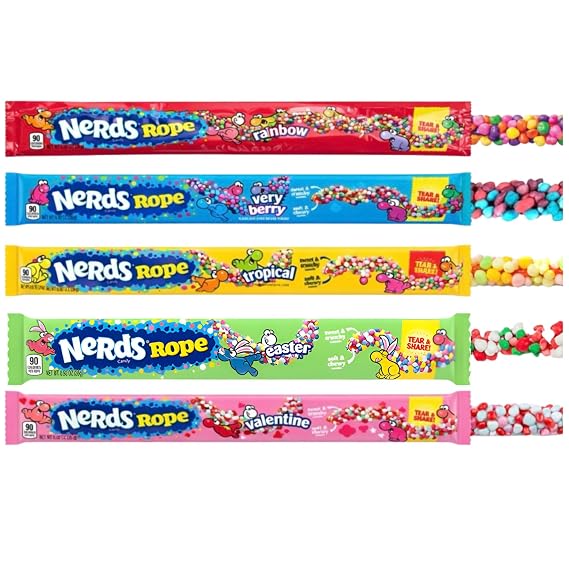Nerds Rope Candy Variety Pack, 10 Count, 5 Assorted Fruity Flavors