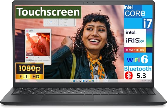 Dell 2026 Inspiron 15 3530 Business Laptop 15.6" Touchscreen 300 nits FHD Display (Intel i7-1355U, 16GB DDR4, 1TB SSD, Intel Iris Xe, AI Copilot, WiFi 6, Numeric Keyboard, Bluetooth 5.3, Win 11 Pro)