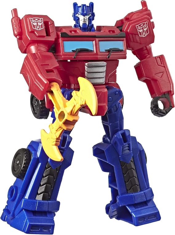 Transformers Toys Cyberverse Action Attackers Scout Class Optimus Prime Action Figure - Repeatable Energon Axe Attack Move - for Kids Ages 6 & Up, 3.75"