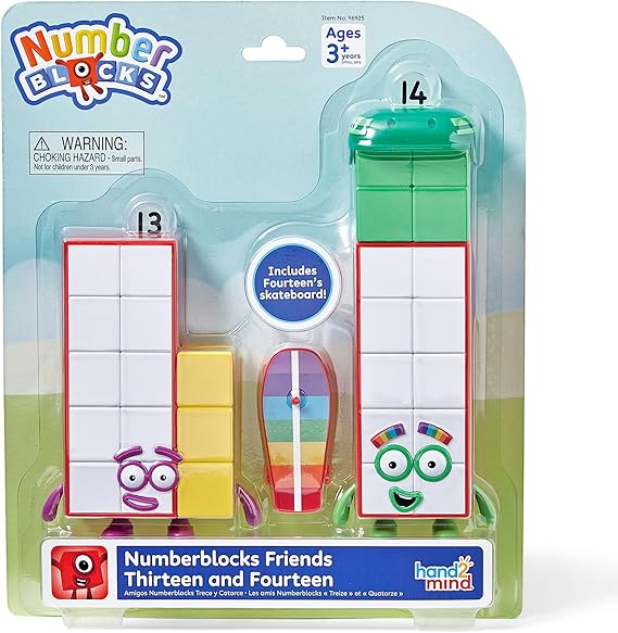 hand2mind Numberblocks Friends Thirteen and Fourteen Figures, Ages 3+ | Numbers for Toddlers, Small Figurines for Kids, Preschool Learning & Education Toys, Birthday Gifts for Kids 3-5