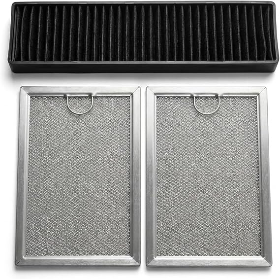 Microwave Filter Set for GE JVM7195SK6SS,JVM7195EK5ES, JNM7196DK5BB,JVM7195DK5WW, PNM9216SK5SS,JNM7196SK6SS (grease and charcoal filter)