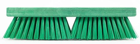 SPARTA Plastic Floor Scrub Brush, Brush Head Only, Deck Brush with ACME Standard Thread Fitting for Deck, Industrial Kitchens, and Hospitals, 10 Inches, Green