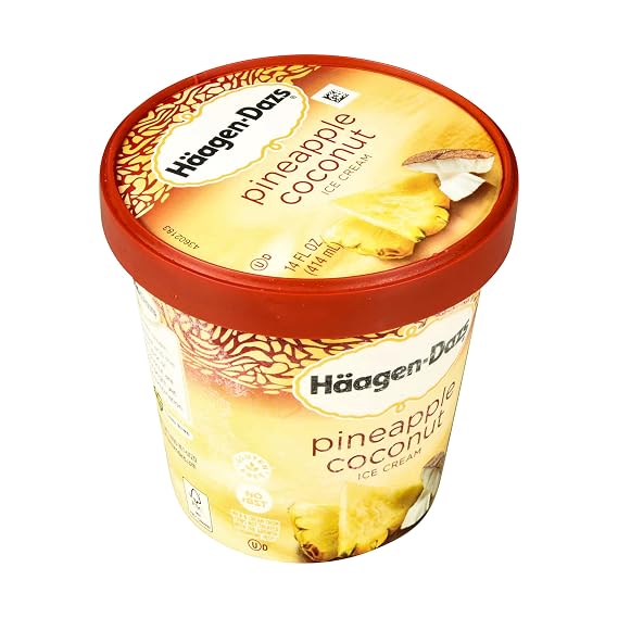 Haagen-Dazs, Pineapple Coconut Ice Cream, Pint (8 Count)