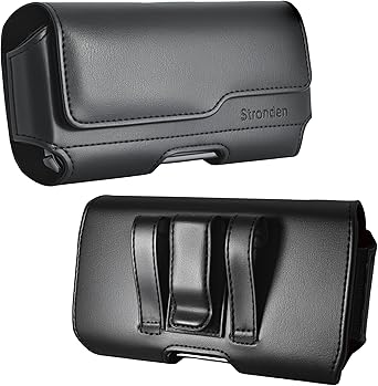 Magnetic Closure Holster for Samsung Galaxy S26, S25, S24, S23, S22, S21, S20, S10, S9, S8, A10e A01 - Leather Belt Case with Metal Clip & Loops Pouch (Fits Slim/Regular Case on)