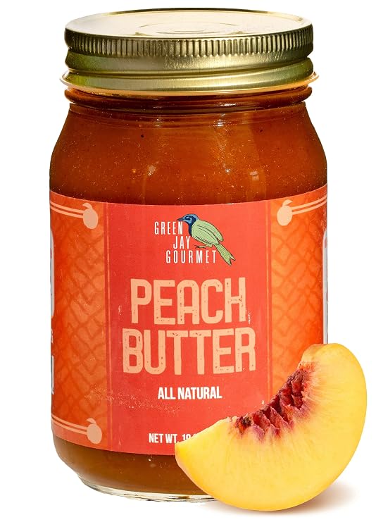 Green Jay Gourmet Peach Butter - Sweet Fruit Butter Spread - 19 Oz