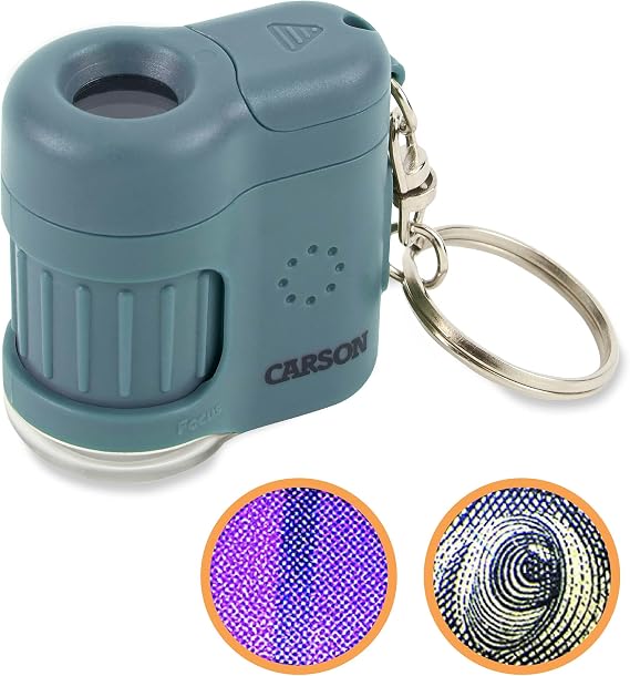 Carson MM-280B MicroMini™ Cep Mikroskobu Anahtarlık, Mavi