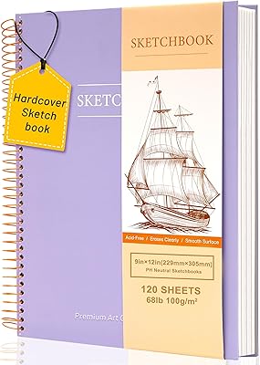 Yoment Sketch Book 9 x 12: Spiral Bound Sketchbook for Kids Teens Adults Artists Beginners, School Supplies Art Supplies,240 Pages 68lb100gsm Premium Drawing Pad for Sketching Writing Painting