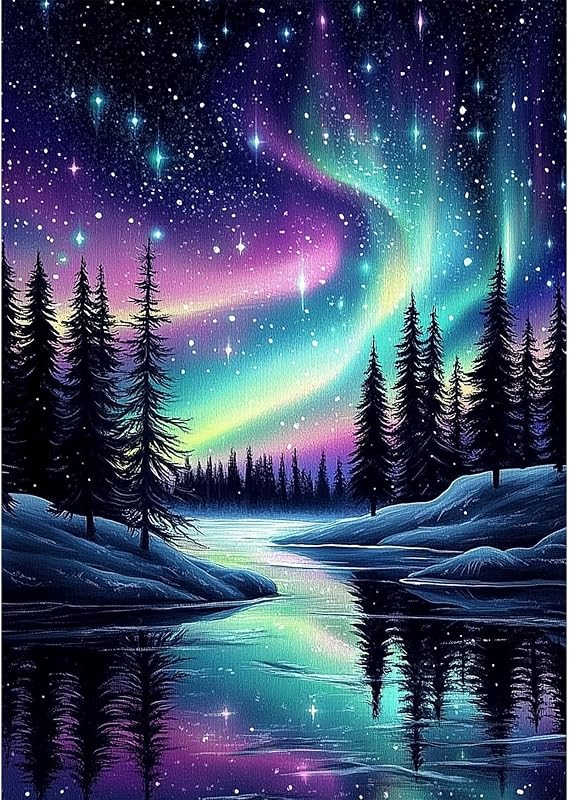 NEWENMO Aurora Night Diamond Painting Kit DIY Diamond Art Craft 30x40cm
