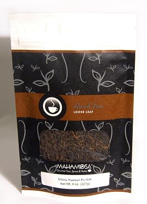 Mahamosa Black Puerh Puer Tea Loose Leaf Looseleaf- China Yunnan Pu-erh 8 oz