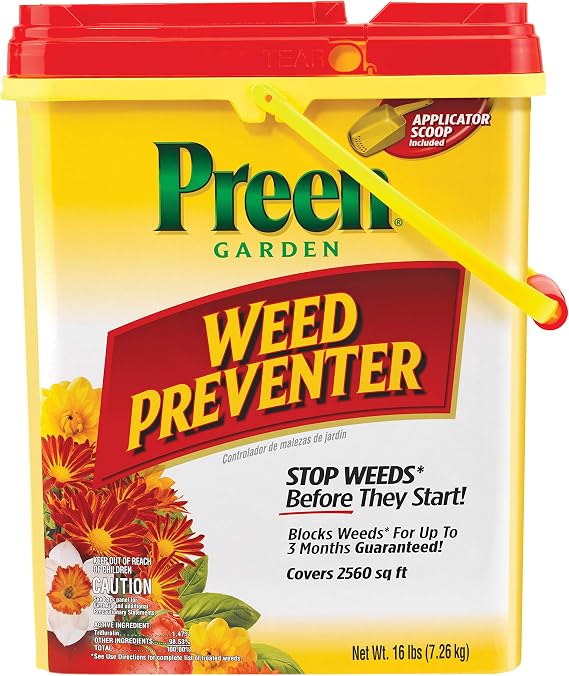 Preen Garden Weed Preventer 16 lb. Drum, Covers 2,560 sq. ft.