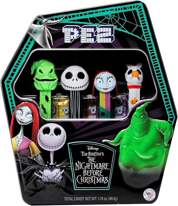 PEZ The Nightmare Before Tin (Four Dispensers and six Candy Refills) Collectible Tin